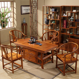 中式茶桌椅组合仿古红木将军茶台实木功夫茶几宜家小户型茶餐桌椅