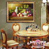 客厅餐厅装饰画《美味水果》青花瓷 手绘油画水果盘 欧式V353