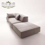 伯斯豪森 创意家具弧形皮艺 布艺羽绒异形沙发客厅组合  原创设计