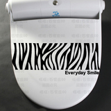 斑马纹理韩式现代抽水马桶盖装饰贴纸 欧美风大气洋气马桶贴 335