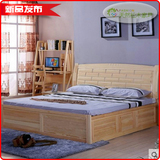 纯松木实木双人床 气压床液压床箱式高箱 1.5米1.8米储物气动简约
