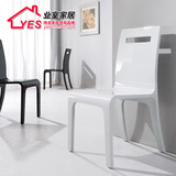 韩式现代时尚简约休闲白色黑色彩色钢琴烤漆椅子餐椅家用椅化妆椅