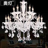 田园蜡烛水晶吊灯客厅卧室餐厅双层15头白色简欧式大吊灯1310