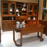 全实木书桌书台简约现代中式组装移动乌金木电脑桌写字台学习桌