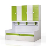 定制儿童床带衣柜床柜组合单人床1.0米多功能储物高箱女孩男孩床