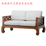 新中式实木沙发组合客厅现代中式禅意水曲柳沙发会所茶楼家具定制