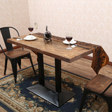 铁艺复古实木餐桌椅组合 饭桌饭店甜品桌椅茶餐厅木餐桌子吃饭