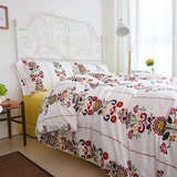 北欧简约全棉四件套白色异域小清新4件套床单床笠1.8米床上用品