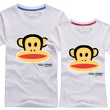 2015新款大码男女T夏装沙滩t恤纯棉大嘴可爱猴子情侣装短袖半袖衫