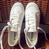 白黑色鞋子帆布鞋女夏学生韩版透气平跟休闲鞋低帮球鞋小白鞋系带