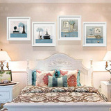 地中海风格客厅沙发背景墙艺术画卧室床头挂画有框画玄关带框画