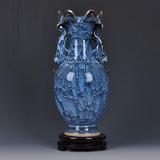 正品 景德镇陶瓷花瓶 博古架摆件 钧瓷花瓶 仿古 开片冰瓷观音瓶