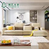 林氏木业现代三人布艺沙发组合小户型客厅可拆洗储物布沙发972-A