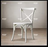 LOFT黑色白色整装美式廳酒吧複古鐵藝實木餐桌椅子餐台椅铁艺餐椅