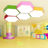 2016服装店办公室几何创意彩色六边形蜂窝幼儿园教室3年3个吸顶灯