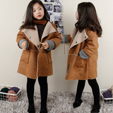2015冬女童装韩国羊羔绒男童大衣外套中大童加厚棉衣儿童棉服风衣