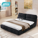 全拆洗布艺床小户型现代双人床1.8米简约现代卧室家具软体床布床