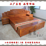 双人床1.8*2米中式实木床仿古家具雕花大床结婚床超大储物榆木床