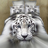 纯棉3D立体卡通动物四件套动漫全棉老虎豹子床单被套双人床品特价