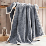 栖舍毛毯冬季加厚保暖床单纯色珊瑚绒毯子双层盖毯单双人法兰绒毯