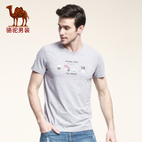 Camel骆驼男装 2016年新款夏季棉质休闲圆领男士青春活力短袖T恤