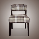 现代简约布艺实木餐椅低靠背西餐桌椅酒店椅子咖啡厅凳实木椅子
