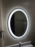 镜子欧式化妆镜带灯卫生间镜椭圆LED灯镜卫浴镜子浴室防雾镜壁挂