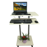 站立式笔记本电脑桌站立办公电脑桌升降桌站立书桌站立置地桌移动