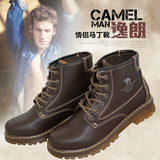 Camel/骆驼情侣靴冬季真皮系带时尚英伦男马丁靴短筒靴A253329134