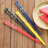 樱花雨 日式创意原木筷子 zakka彩色工艺筷子 和风餐具长筷