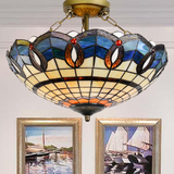蒂凡尼巴洛克过道阳台帝凡尼彩色玻璃灯欧美地中海吊灯简欧餐厅灯