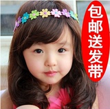 韩版婴儿童假发 女宝宝发饰中长卷发摄影假发好品质梨花头 包邮