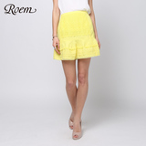 ROEM韩国罗燕时尚夏季新品高腰褶皱半身短裙RCWH52406G专柜正品