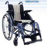日进\中进IS个性化铝合金运动休闲型蓝色常规基本自护\自走型轮椅