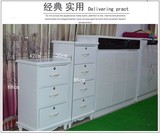 日本购 包邮现代简约实木环保白色带锁床头柜抽屉式收纳柜整装迷