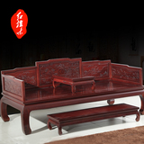 红木家具 非洲红檀酸枝 明清古典床榻实木仿古罗汉床三件套组合