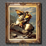 手绘拿破仑油画欧式豪华有框画世界名画别墅酒店装饰画骑马人物画