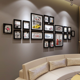 狮家实木欧式现代简约照片墙 时尚创意相片墙相框墙组合客厅