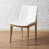 北欧实木红橡木餐椅组合 现代简约时尚皮艺创意休闲设计吧台椅子