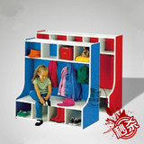 幼儿园衣帽柜 幼儿柜子 儿童家具 木制玩具柜 防火板衣柜 鞋架