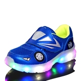 高帮USB充电闪光鞋子儿童发光鞋led亮灯男童鞋灯鞋女童运动鞋带灯