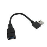 USB3.0数据线 USB3.0公对母90度左弯延长线接电脑 U盘 读卡器