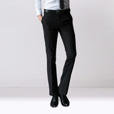 乔慕夏季薄款男士黑色西裤商务修身正装西服裤子韩版休闲直筒长裤