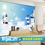 地中海灯塔油画图壁纸油画儿童卧室餐厅时尚电视背景墙纸大型壁画