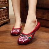 老北京女式布鞋夏季女民族风绣花包头亚麻牛筋底平跟凉拖鞋包邮！