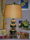 美式乡村简约现代3节葫芦电镀水银色客厅卧室书房玻璃台灯