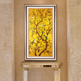 奇瓦丽玄关装饰画竖版单幅欧式美式过道挂画发财树幸福树壁画有框