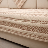 实木组合皮沙发坐垫沙发巾套欧式防滑全棉四季纯色沙发垫布艺坐垫