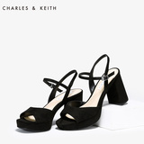 CHARLES&KEITH凉鞋 CK1-60960001 春季新款防水台粗跟女士鞋子