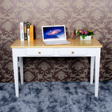全实木书桌简约1米写字桌1.2米台式电脑桌家用白色学习桌椅子现货